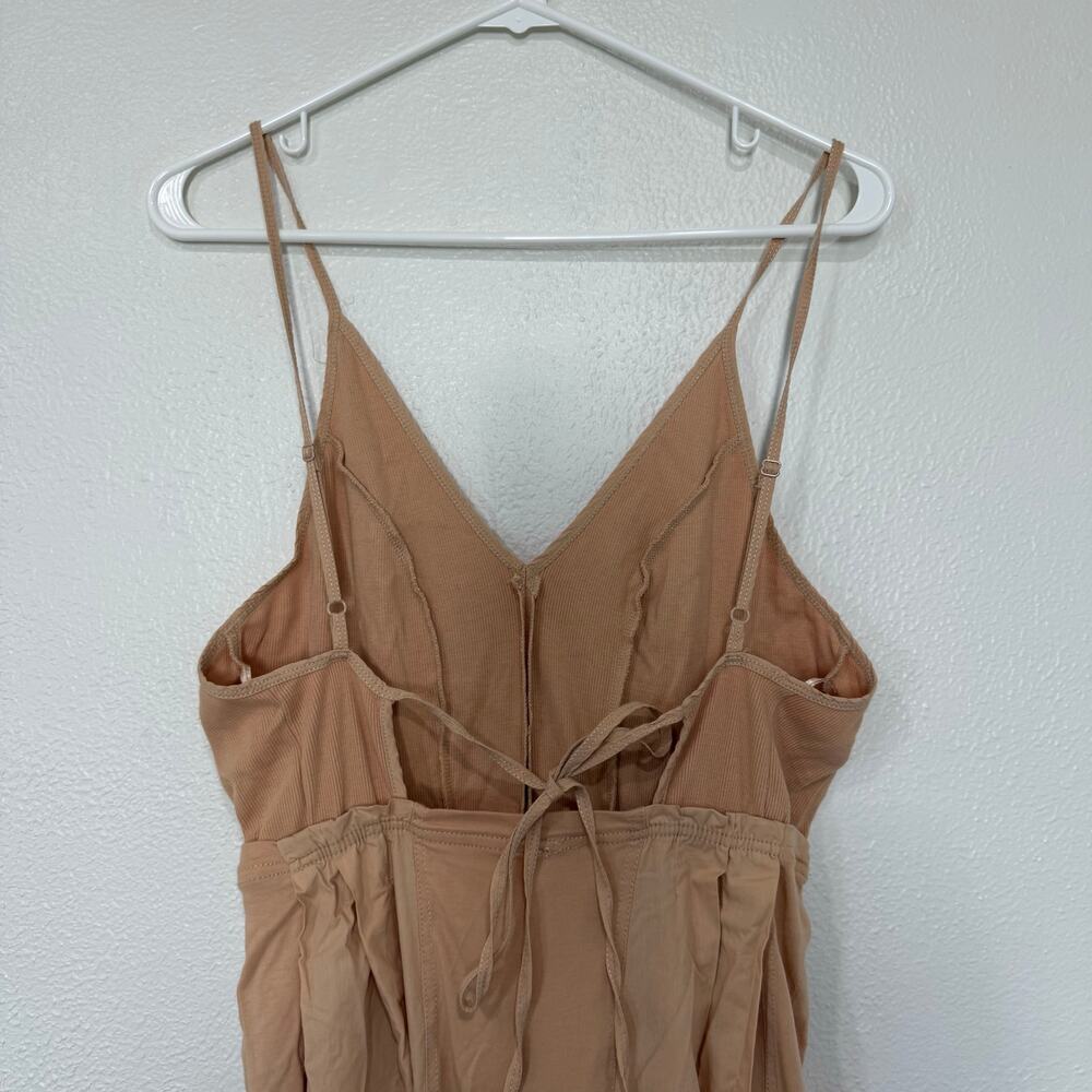 By Anthropologie High Tide Wide Leg One Piece Jumpsuit Peach Cream BOHO Size XXS - Picture 8 of 10